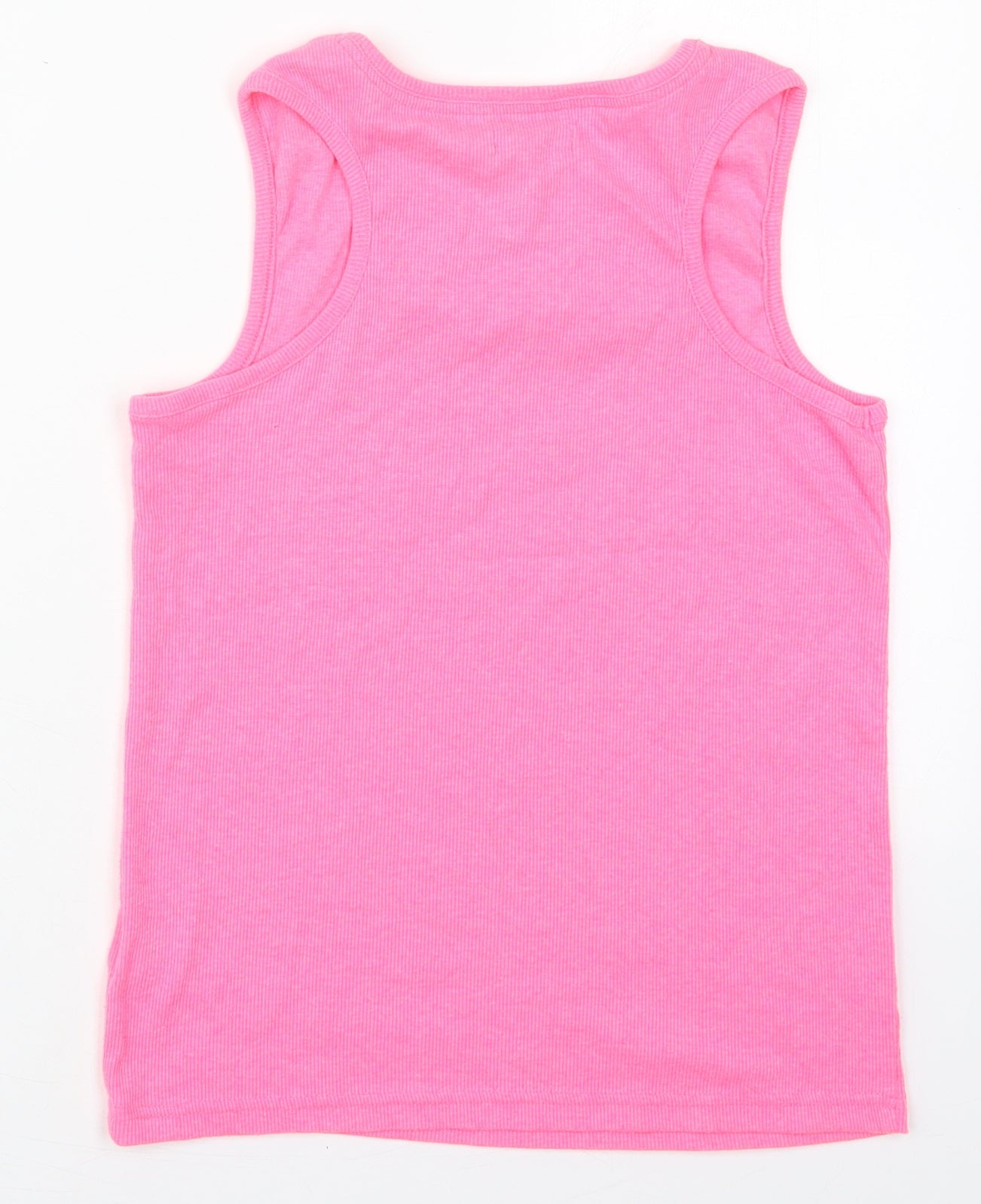 Blue Zoo Girls Pink  Cotton Basic Tank Size 11-12 Years Round Neck Pullover