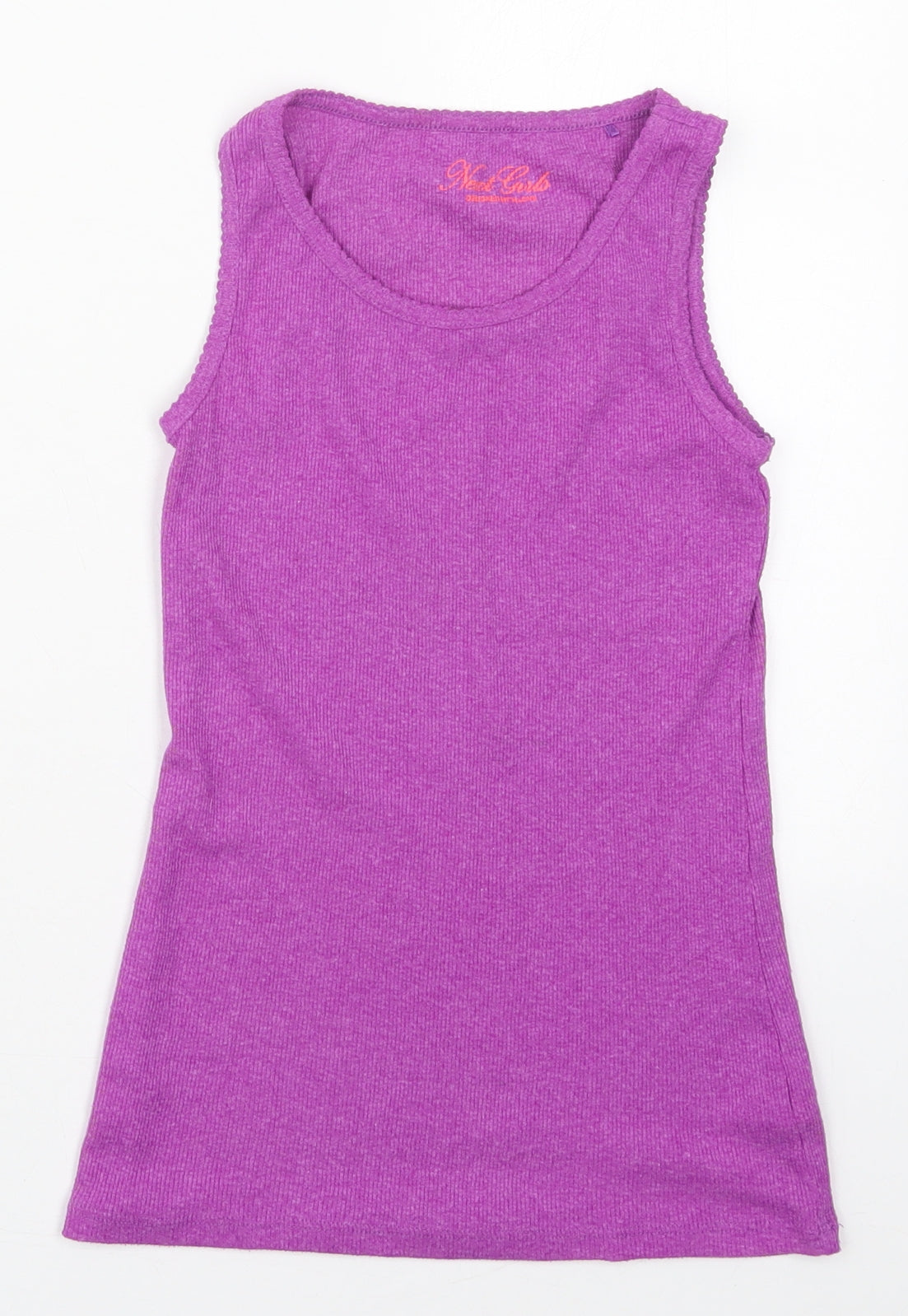 NEXT Girls Purple  Polyester Basic Tank Size 9 Years Round Neck Pullover