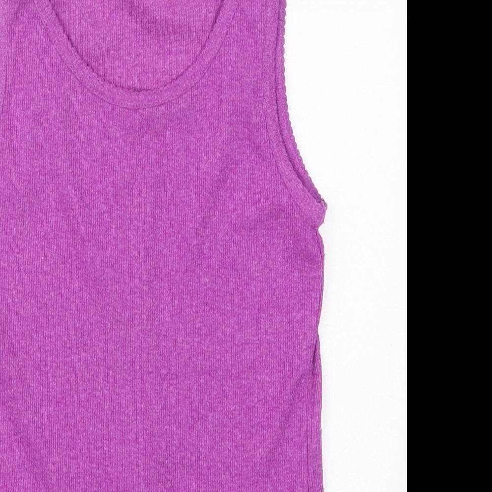 NEXT Girls Purple  Polyester Basic Tank Size 9 Years Round Neck Pullover
