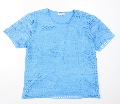 Womens UK Size L Mudflower Blue Basic T-Shirt