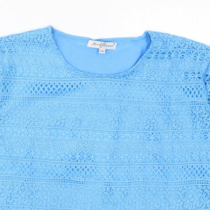 Womens UK Size L Mudflower Blue Basic T-Shirt