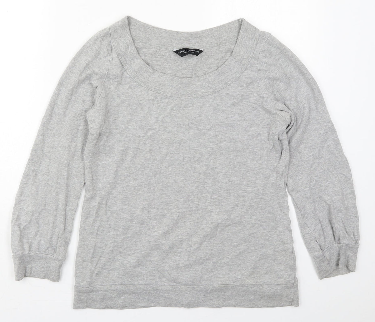 Additional front view of Dorothy Perkins women’s grey polyester pullover sweatshirt, size UK 14, pullover