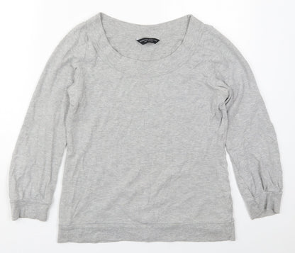 Additional front view of Dorothy Perkins women’s grey polyester pullover sweatshirt, size UK 14, pullover