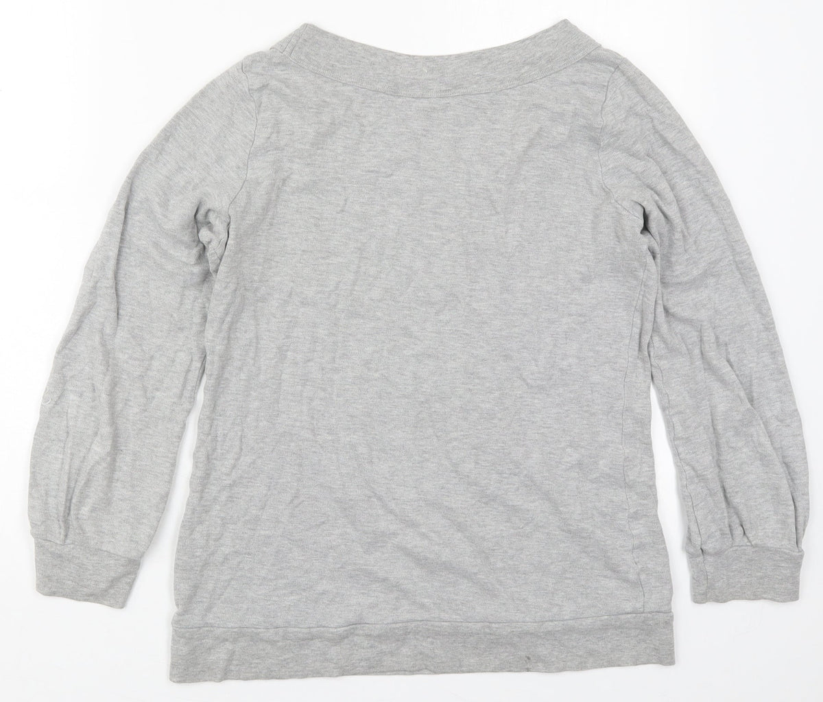 Back view of Dorothy Perkins women’s grey polyester pullover sweatshirt, size UK 14, pullover