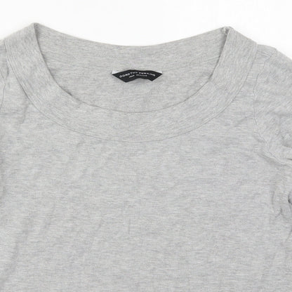 Close-up detail of Dorothy Perkins women’s grey polyester pullover sweatshirt, size UK 14, pullover