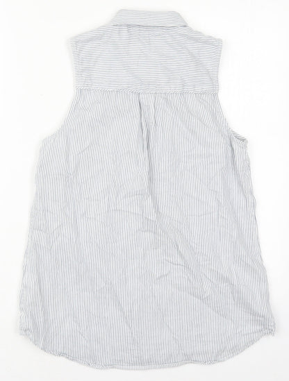 Womens UK Size 8 New Look Blue Basic Button-Up