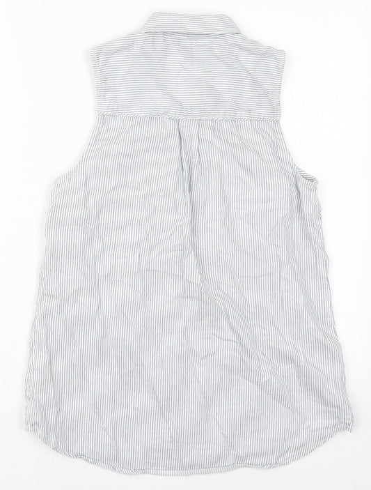 Womens UK Size 8 New Look Blue Basic Button-Up