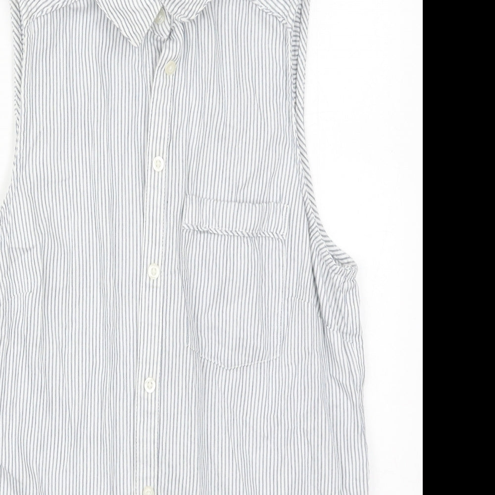 Womens UK Size 8 New Look Blue Basic Button-Up