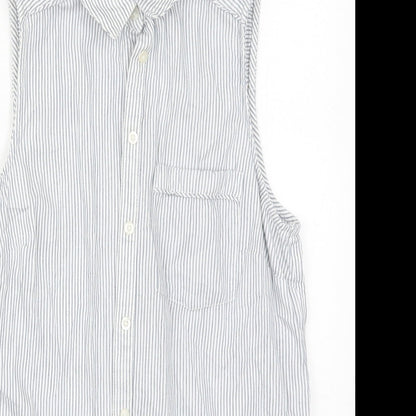 Womens UK Size 8 New Look Blue Basic Button-Up