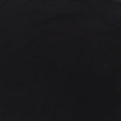 SheIn Womens Black  Cotton Cropped T-Shirt Size S Mock Neck - Bird