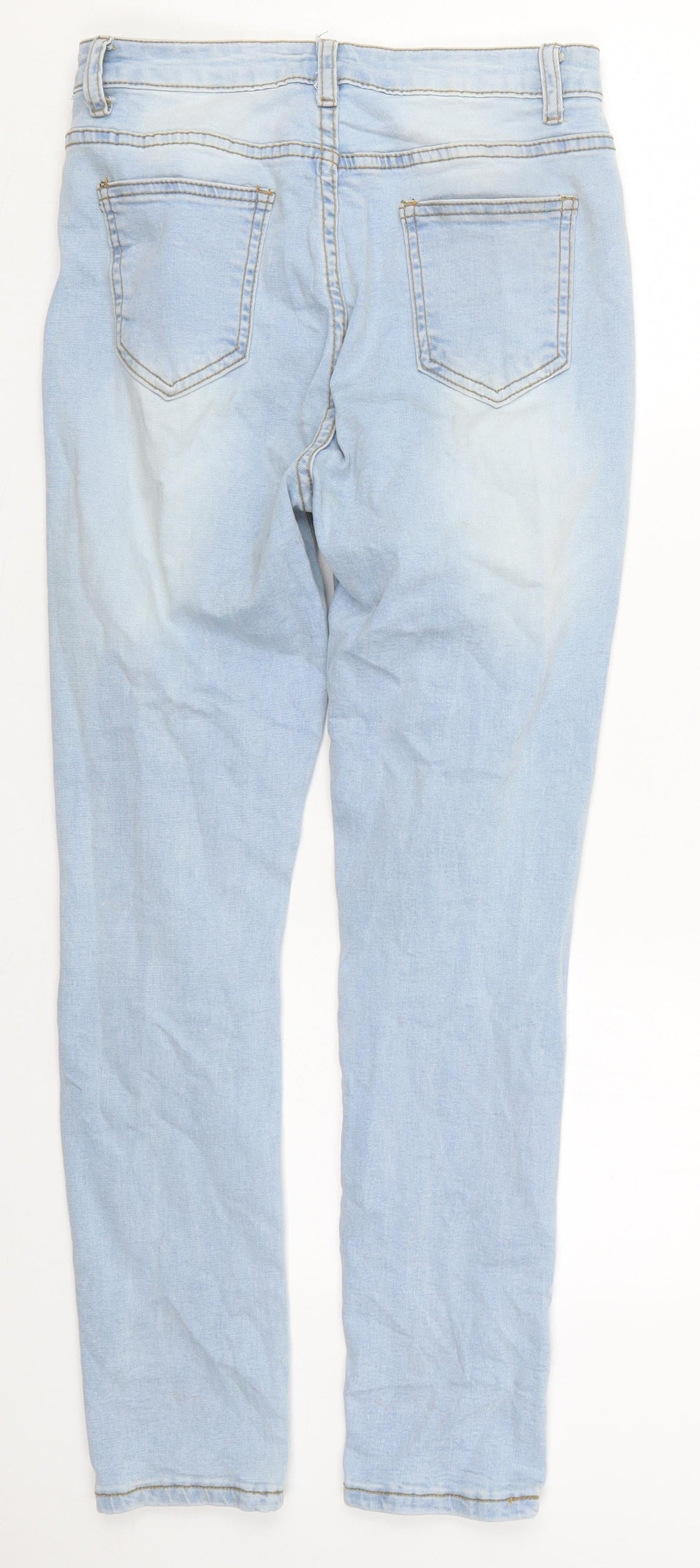SheIn Womens Blue  Cotton Mom Jeans Size S L27 in Regular Button