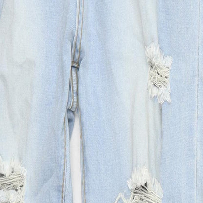 SheIn Womens Blue  Cotton Mom Jeans Size S L27 in Regular Button