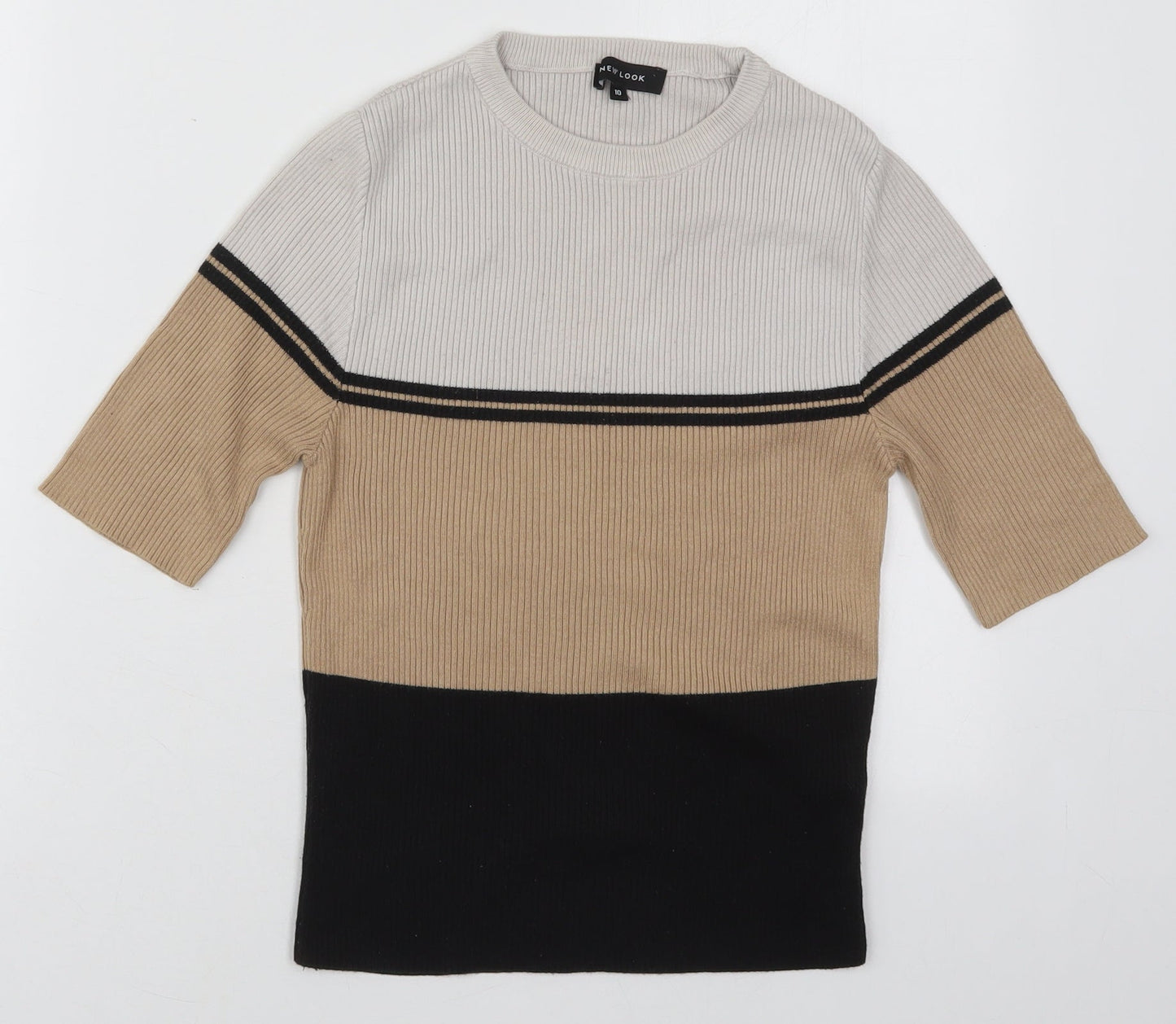Womens UK Size 10 New Look Beige Pullover Jumper