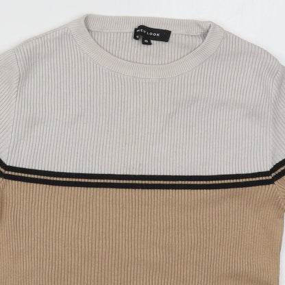 Womens UK Size 10 New Look Beige Pullover Jumper