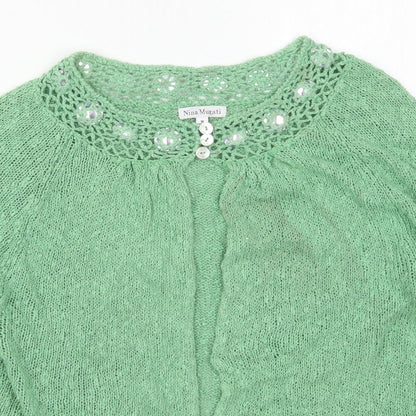 Womens UK Size M Nina Murati Gold Cardigan Jumper