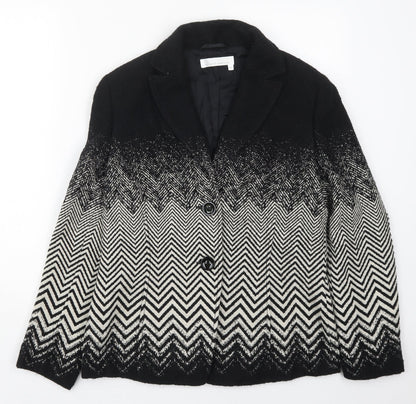 Avantgarde Womens Black Geometric  Jacket  Size 12  Button - Zig Zag