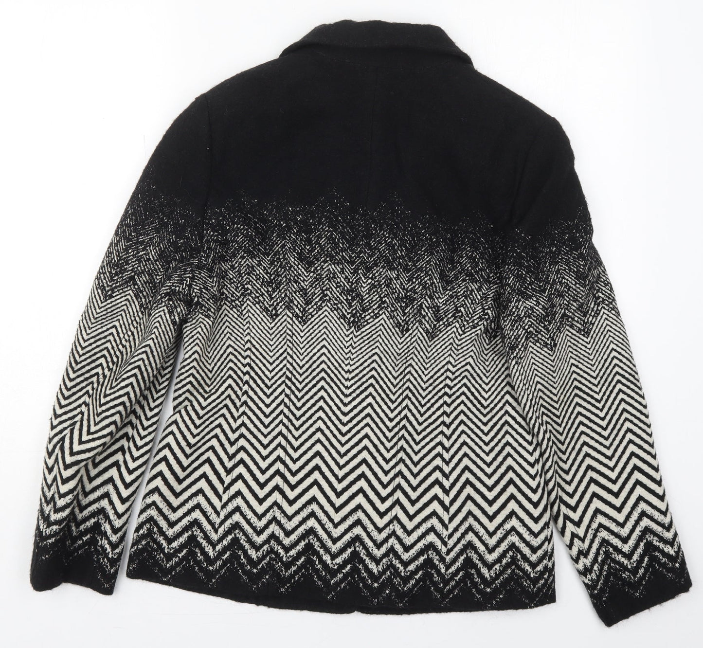 Avantgarde Womens Black Geometric  Jacket  Size 12  Button - Zig Zag