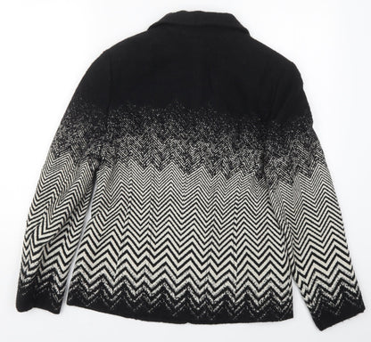 Avantgarde Womens Black Geometric  Jacket  Size 12  Button - Zig Zag
