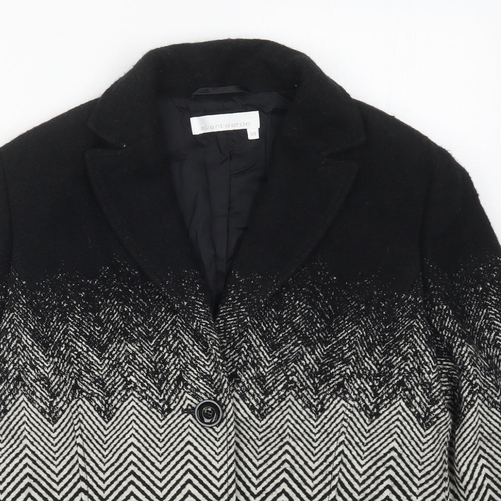 Avantgarde Womens Black Geometric  Jacket  Size 12  Button - Zig Zag
