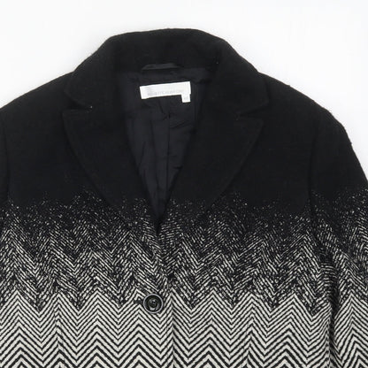 Avantgarde Womens Black Geometric  Jacket  Size 12  Button - Zig Zag