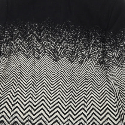 Avantgarde Womens Black Geometric  Jacket  Size 12  Button - Zig Zag