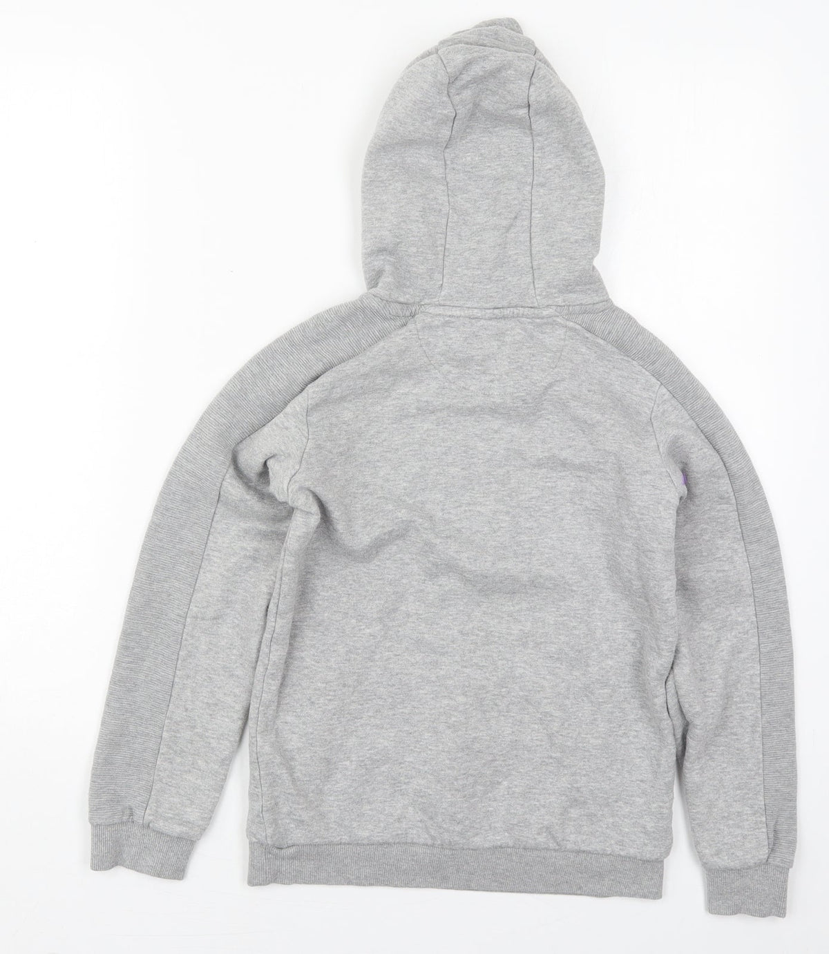Back view of Matalan boys’ grey cotton pullover hoodie, size 10, years pullover