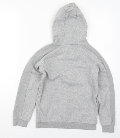 Back view of Matalan boys’ grey cotton pullover hoodie, size 10, years pullover