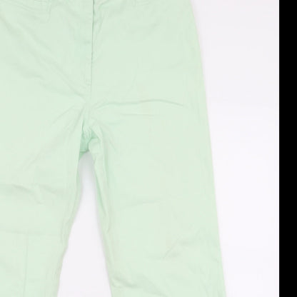 Vogue  Womens Green  Cotton Wide-Leg Jeans Size 16 L27 in Regular Zip