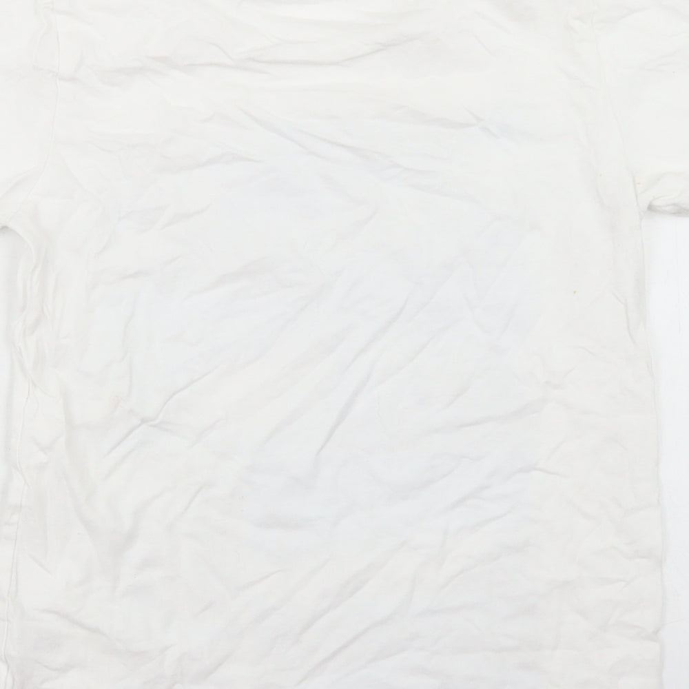 Dunnes Stores Boys White  Cotton Basic T-Shirt Size 10 Years Crew Neck  - Santa Monica