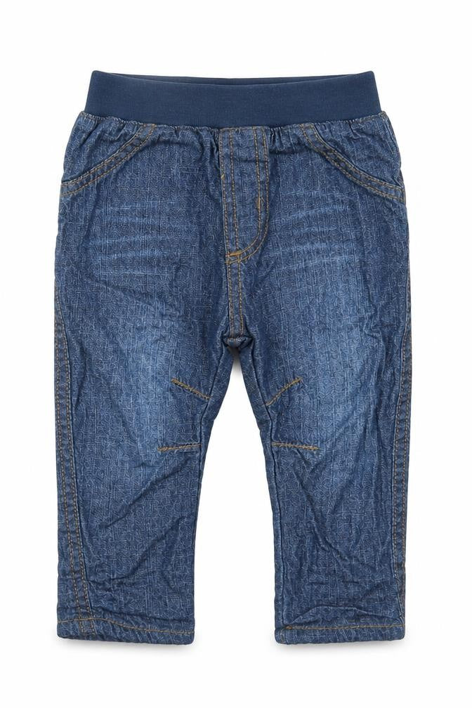 Front view of George boys’ blue cotton capri jeans, size 6-9, months