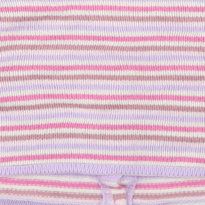 Marks and Spencer Girls Pink Striped Acrylic Cardigan Jumper Size 18-24 Months  Button