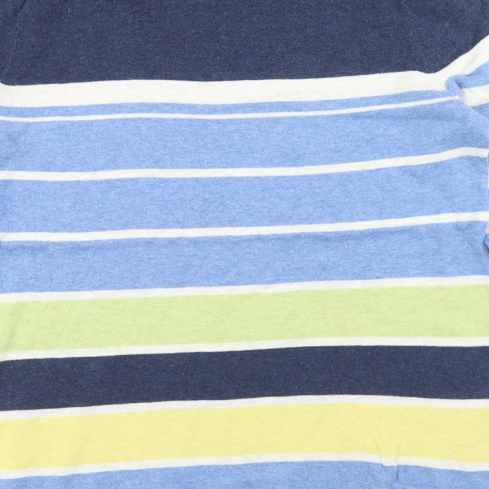 Beacan Cove Womens Blue Crew Neck Striped Cotton Pullover Jumper Size 12