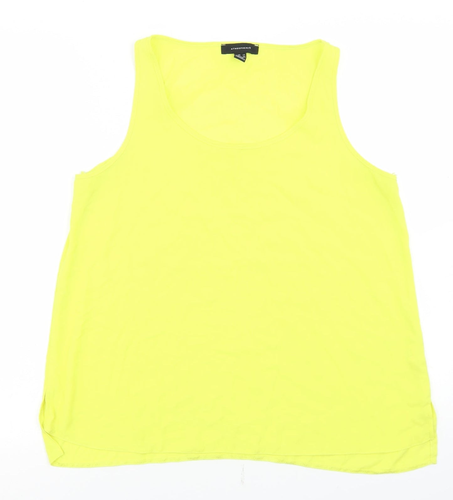 Primark Womens Yellow  Polyester Basic Blouse Size 14 Round Neck