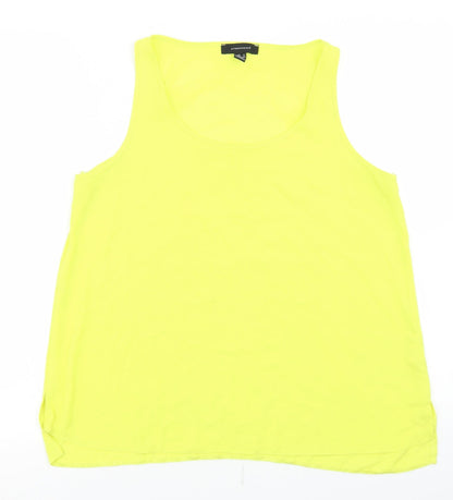 Primark Womens Yellow  Polyester Basic Blouse Size 14 Round Neck