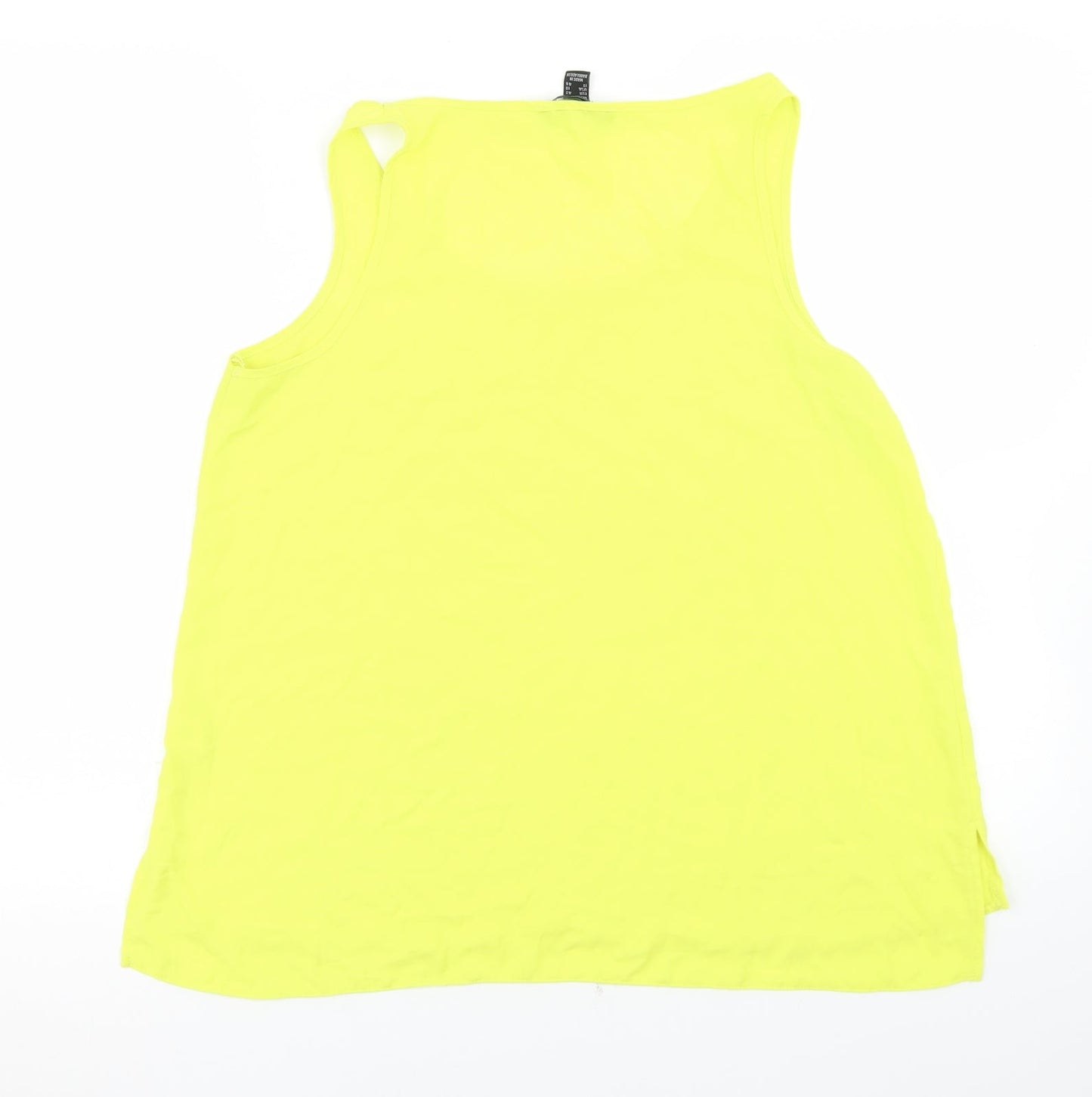 Primark Womens Yellow  Polyester Basic Blouse Size 14 Round Neck