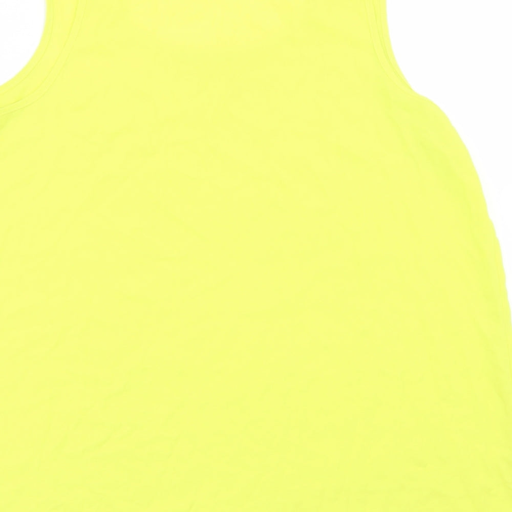 Primark Womens Yellow  Polyester Basic Blouse Size 14 Round Neck