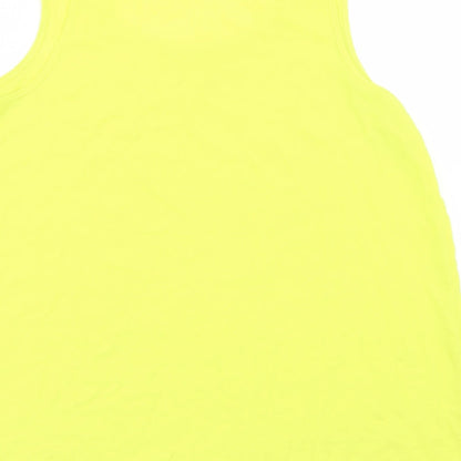 Primark Womens Yellow  Polyester Basic Blouse Size 14 Round Neck