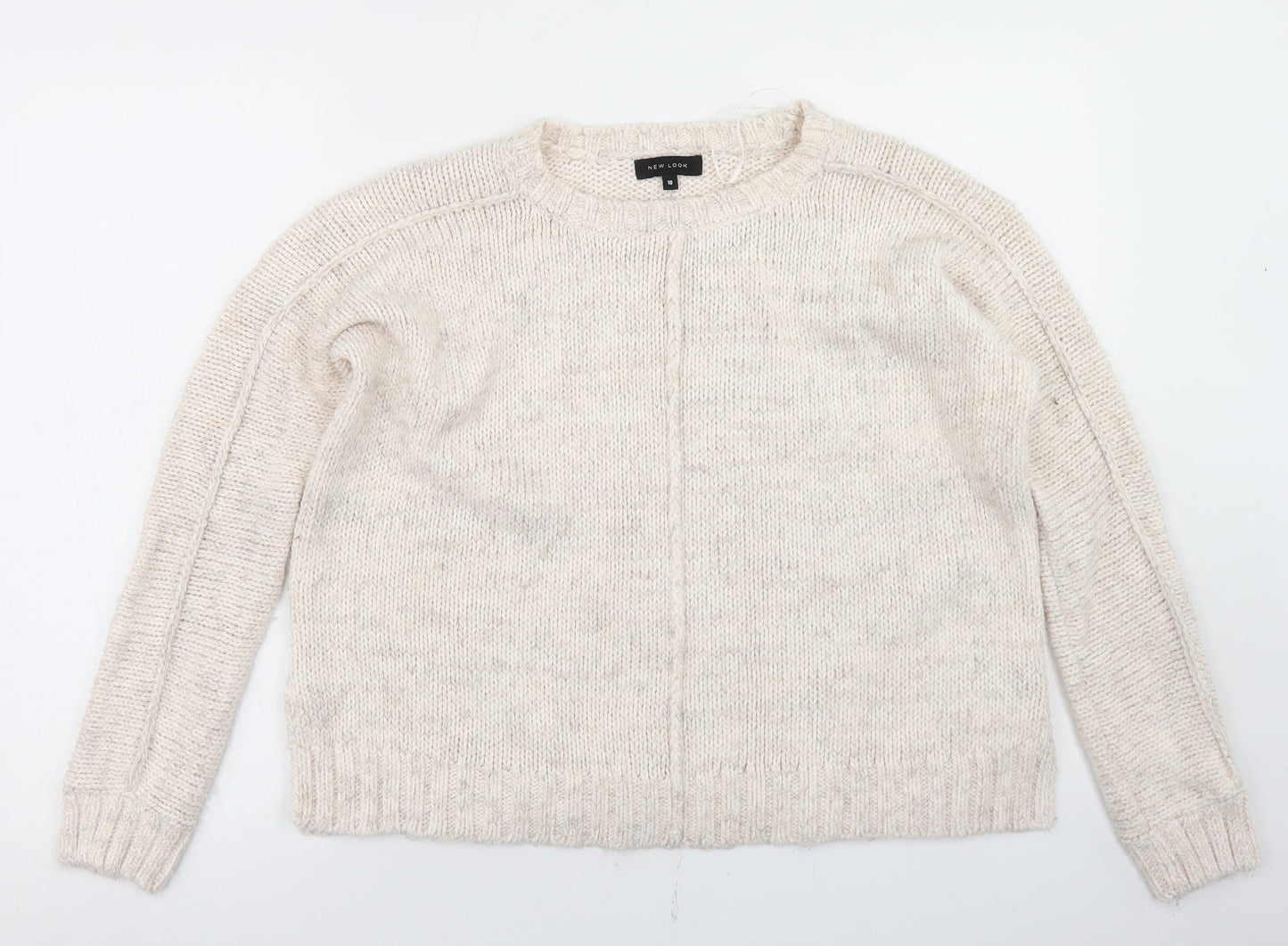 Womens UK Size 10 New Look Beige Pullover Jumper