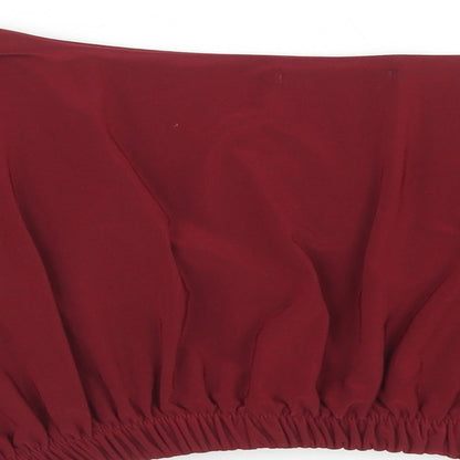 Womens UK Size 10 PRETTYLITTLETHING Red Cropped Blouse