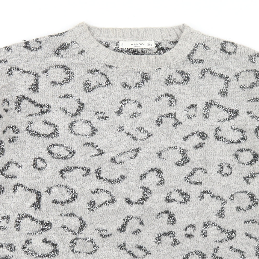 Womens UK Size M Mango Grey Pullover Jumper