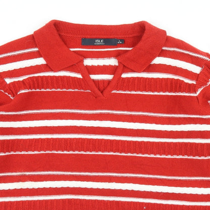 Womens UK Size L Isle Essentials Red Pullover Jumper