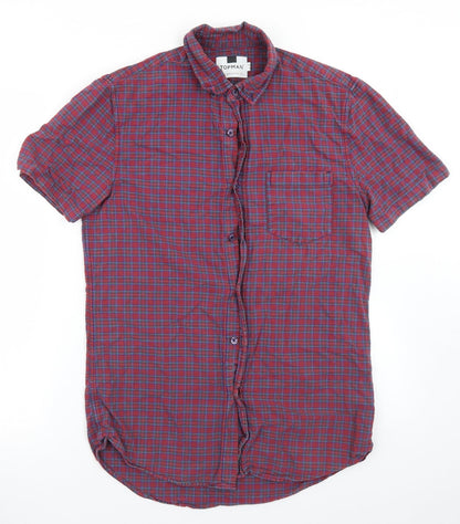Mens UK Size S Topman Purple  Button-Up Short Sleeve Casual Shirt