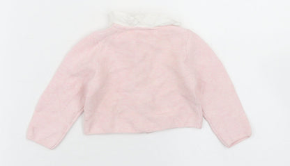 TU Girls Pink  Cotton Cardigan Jumper Size 3-6 Months  Button