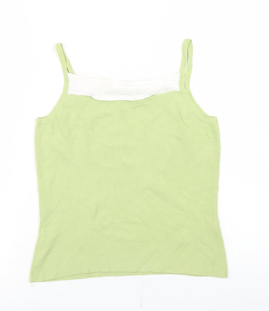 CMD Womens Green  Viscose Camisole T-Shirt Size 12 Square Neck