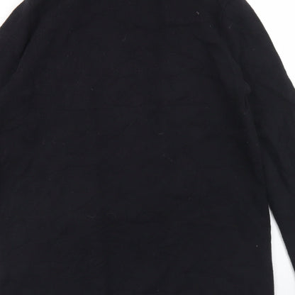 Primark Womens Black Collared  Cotton Cardigan Jumper Size 2XS