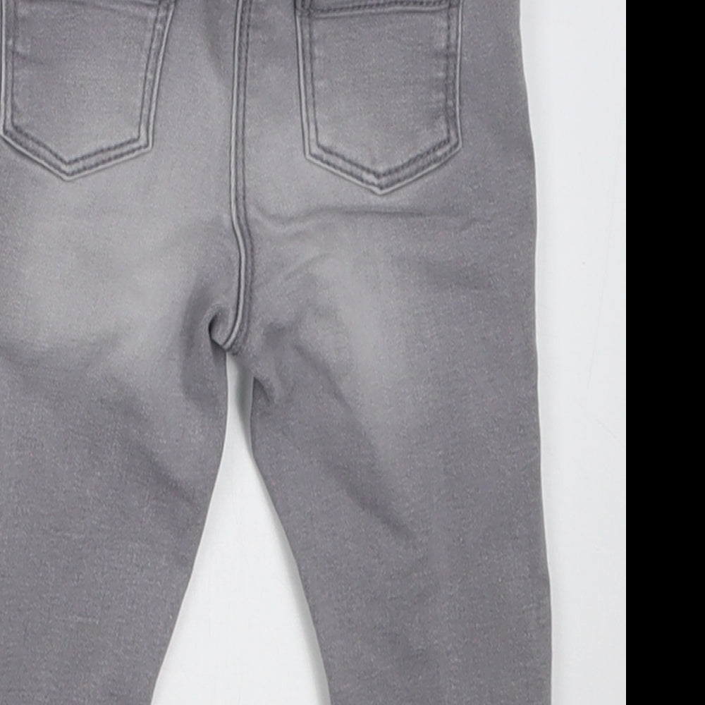 NEXT Girls Grey  Cotton Capri Jeans Size 6-9 Months  Button