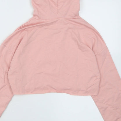 SheIn Girls Pink  Cotton Pullover Hoodie Size 10 Years  Pullover - Cropped