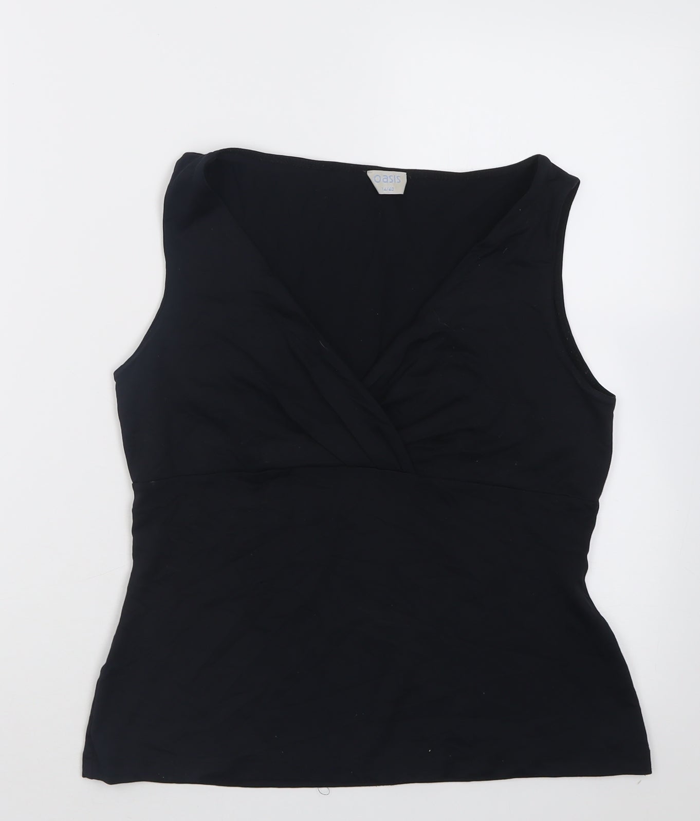 Womens UK Size 14 Oasis Black Basic Tank