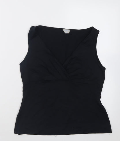 Womens UK Size 14 Oasis Black Basic Tank