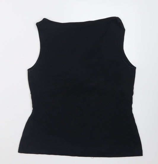 Womens UK Size 14 Oasis Black Basic Tank